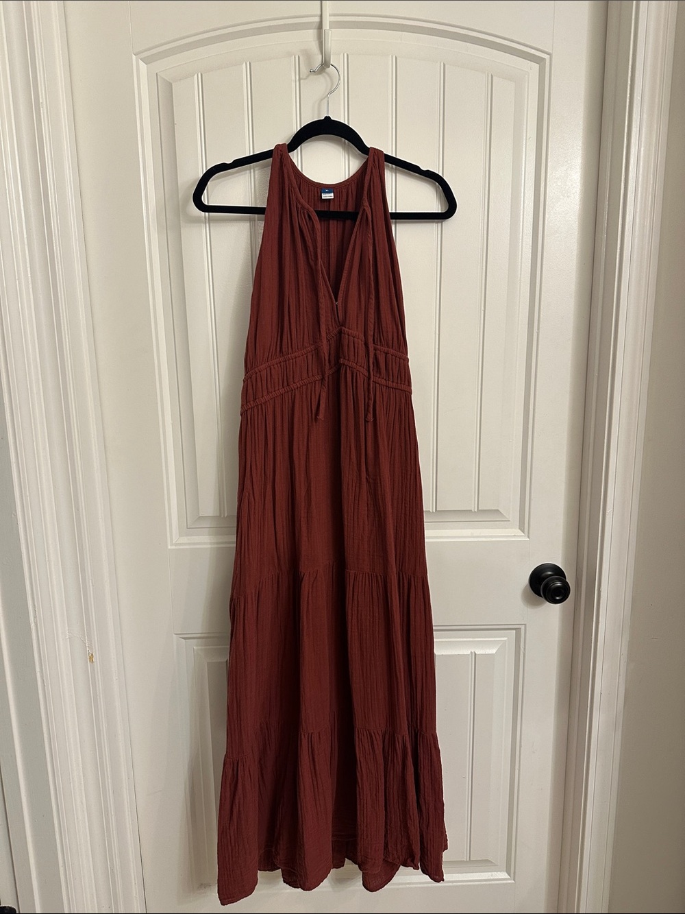 Old Navy Rust Red Halter Maxi Dress